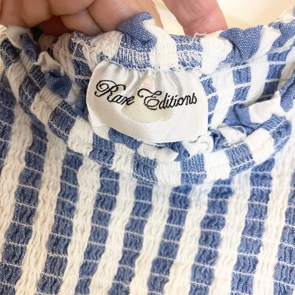 Rare Editions Blue and White Shorts Set Size 14